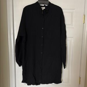 Black Button-Up Shirt Dress